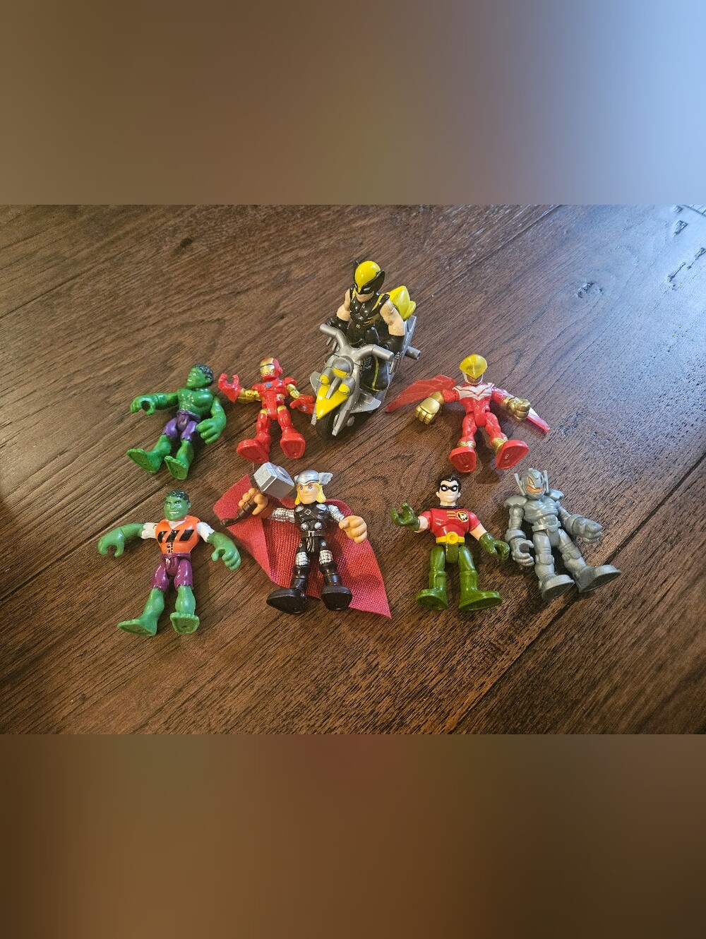 Playskool Marvel Super Hero Adventures Figures Heroes & Villians (Lot Of 8) Used